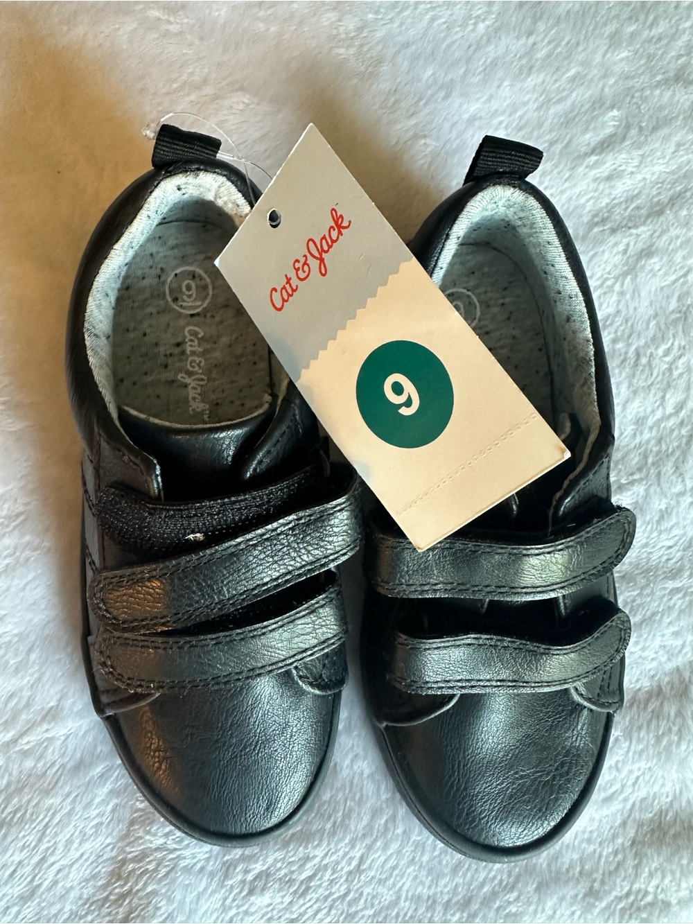 Cat & Jack Black Boys' Double Velcro Sneakers